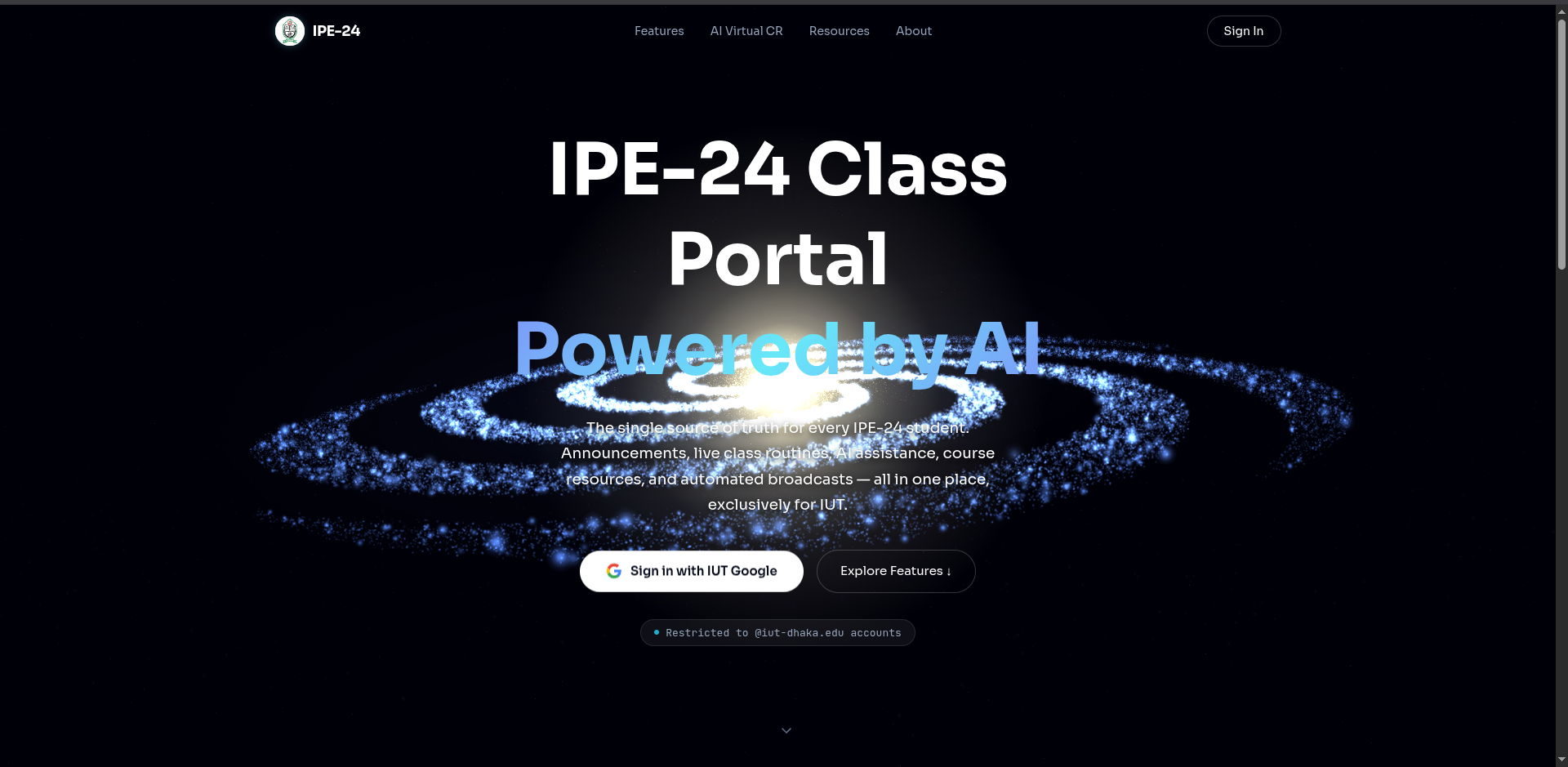IPE-24 Classroom landing page