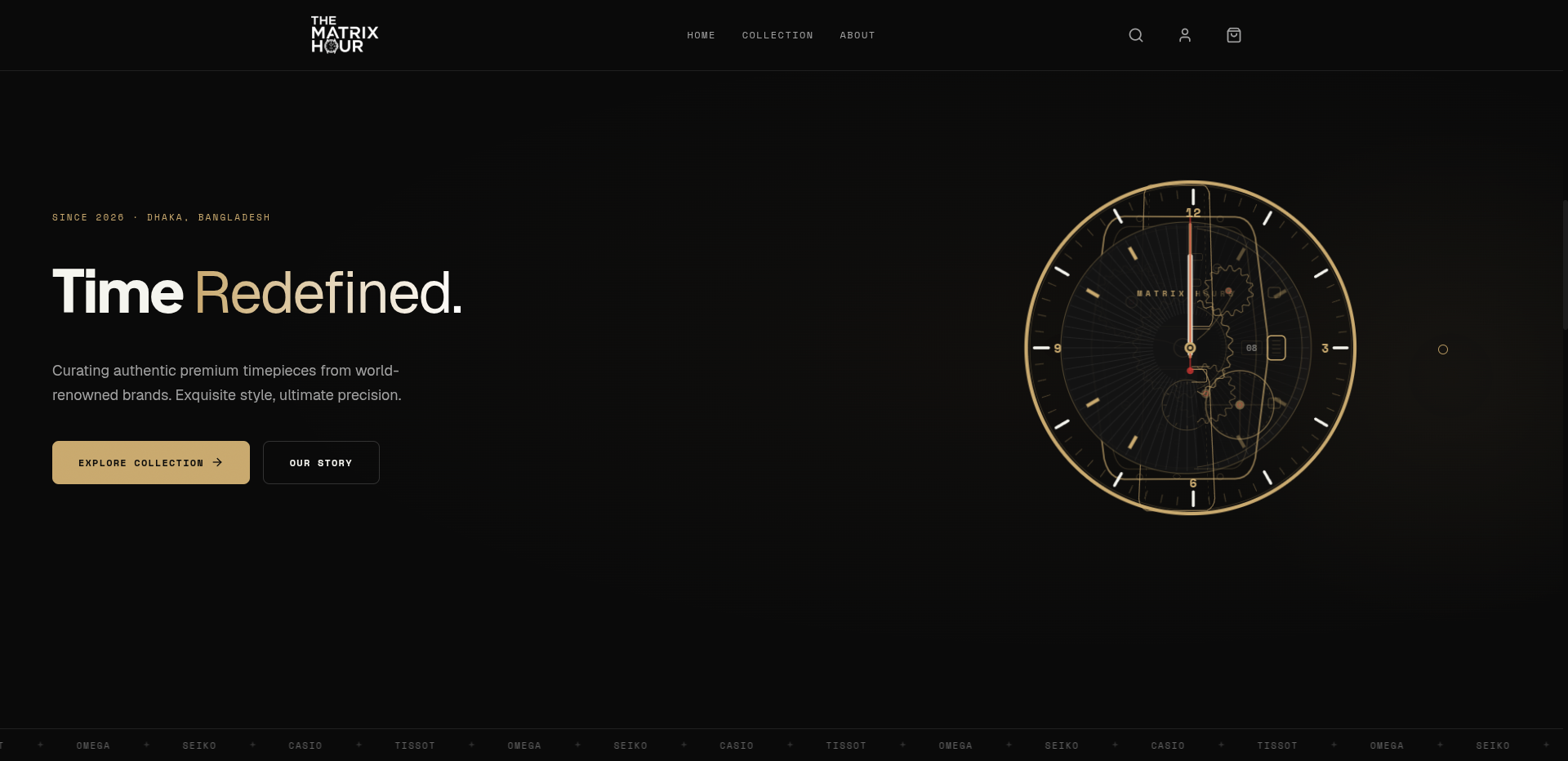 The Matrix Hours landing page