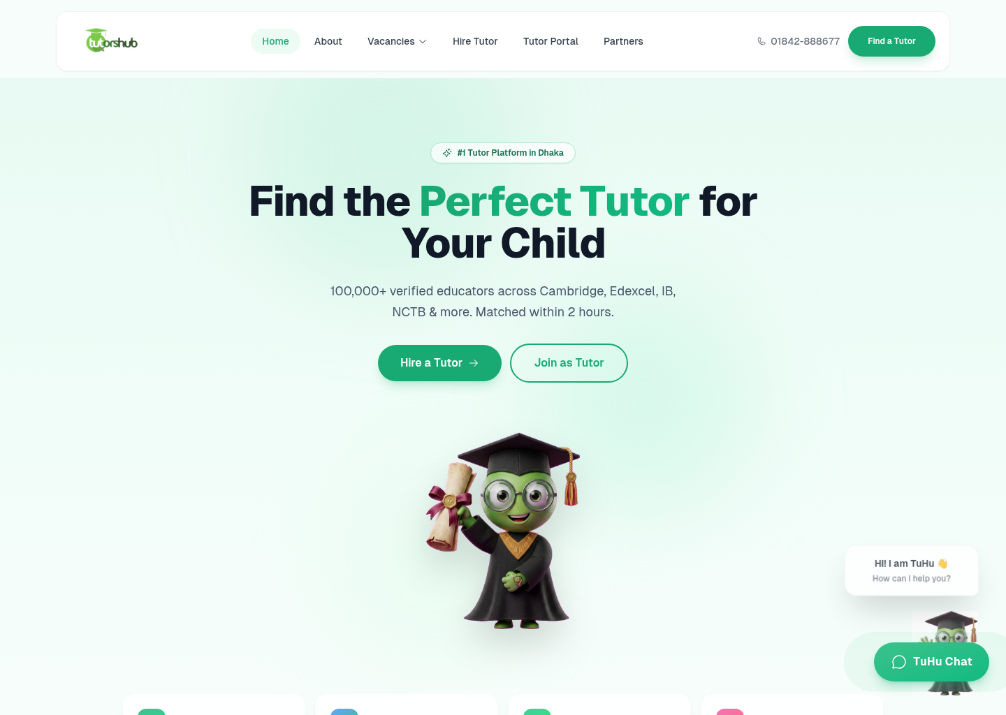 Tutors Hub landing page